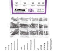 Swpeet Lot de 240 ressorts de compression en acier inoxydable de 15 tailles différentes, mini ressorts d'extension en acier inoxydable pour réparations en magasin et à la maison,