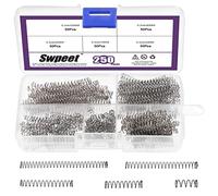 Swpeet Lot de 250 ressorts de compression de 5 tailles différentes - Mini ressorts d'extension en acier inoxydable pour réparation de magasin et de maison - Longueur : 1 à 5 cm - Diamètre extérieur