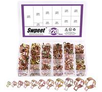 Swpeet Lot de 271 colliers de serrage à ressort avec bande plate pivotante et kit de serrage pour tuyau de carburant - En silicone - Pour colliers de serrage à basse pression