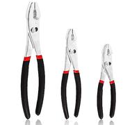 Swpeet Lot de 3 pinces à joint coulissant en acier noir de 15,2 cm/20,3 cm/25,4 cm, pince multiprise, joint coulissant avec poignée en caoutchouc, dents fines à l'avant et dents grossières à l'arrière