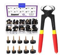 Swpeet Lot de 30 paires de pointes de rechange pour chaussures à talons hauts 8 x 8 mm 9 x 9 mm 10 x 10 mm 11 x 11 mm 12 x 12 mm Pour femme Kit d'outils de réparation à talons hauts 2 broches de