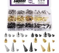 Swpeet Lot de 360 rivets en métal à double pointe pour arbre - 3 couleurs - 10 mm, 13 mm, 26 mm