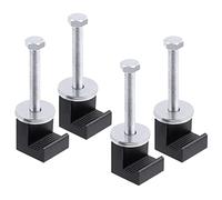 Swpeet Lot de 4 kits de montage universels pour boîte à outils pour camion, crochets en J en alliage d'aluminium avec vis et rondelles, assortiment d'attaches améliorées pour boîte à outils croisée