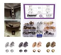 Swpeet Lot de 40 boutons fermoirs magnétiques ronds de 14 mm forts, boutons à pression en métal pour couture, bricolage, travaux manuels, couture, sacs à main, sacs, vêtements, cuir - Or, argent