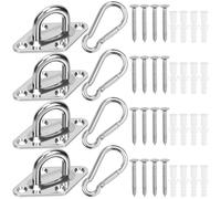 Swpeet Lot de 40 crochets à vis M8 en acier inoxydable rhombe de qualité supérieure avec crochets à œillets, mousqueton, vis avec tube d'extension en plastique, crochet de plafond pour activités