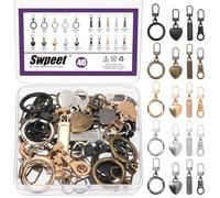 Swpeet Lot de 40 fermetures éclair de rechange pour valises, bottes, sacs à dos, vêtements, pantalons, sacs à main - 4 styles et 5 couleurs