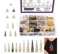 Swpeet Lot de 400 perles d'espacement en fer de 5 couleurs - 16 mm, 22 mm, 35 mm, 41 mm - Pour la fabrication de bijoux