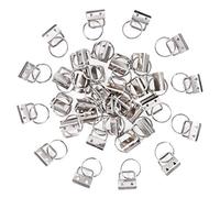 Swpeet Lot de 42 porte-clés argentés avec anneau pour cordon de 10,2 cm