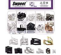 Swpeet Lot de 50 clips à ressort en métal pour panneau de garniture en U compatible avec VW Audi 4A0-867-276A 10 tailles 7,9 mm, 10 mm, 11 mm, 13,1 mm, 14,1 mm, 15,3 mm, 15,8 mm, 16 mm, 17,3 mm, 18,2
