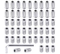 Swpeet Lot de 50 écrous filetés en acier au carbone plaqué zinc blanc pour meubles - Inserts filetés en bois - 20 x 20 mm