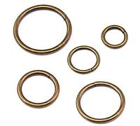 Swpeet Lot de 50 joints toriques en métal pour sacs et accessoires de bricolage - Bronze - 15 mm, 19 mm, 25 mm, 32 mm, 38 mm