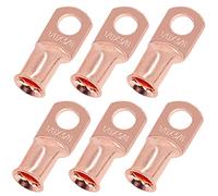 Swpeet Lot de 6 cosses de câble de batterie en cuivre 1/0 AWG - 3/8" (M10) - Cosses de câble de batterie homologuées UL - Œillets en cuivre nu pour une meilleure température
