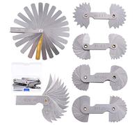 Swpeet Lot de 6 jauges de rayon en acier inoxydable 5 tailles R0.3-1.5/ R1-6.5/ R7-14.5/ R15-25/ R26-80 avec jauge d'épaisseur 5 tailles métriques et impériales