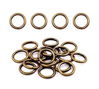 Swpeet Lot de 60 anneaux en métal robuste 1,9 cm - 16 mm bronze multi-usage pour sacs, accessoires, porte-clés, ceintures, laisses de chien (bronze, 1,9 cm)