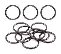 Swpeet Lot de 60 anneaux en métal robustes de 38 mm pour sacs, accessoires, porte-clés, ceintures et laisses de chien (noir, 1,9 cm)