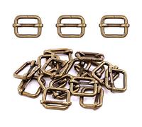 Swpeet Lot de 60 anneaux rectangulaires en métal bronze de 15 mm - Boucles coulissantes coulissantes, boucles à rouleau coulissantes, bricolage (bronze, 15 mm)