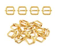 Swpeet Lot de 60 anneaux rectangulaires en métal doré de 32 mm pour sacs de ceinture, loisirs créatifs (doré, 1,6 cm)
