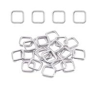 Swpeet Lot de 60 anneaux rectangulaires en métal robuste, argenté, 1/2 Inch