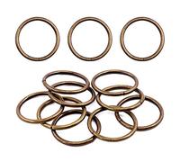 Swpeet Lot de 60 anneaux toriques en métal robustes de 38 mm - Pour quincaillerie de sacs, bagues, accessoires de bricolage, porte-clés, ceintures et laisses de chien (bronze, 1,9 cm)