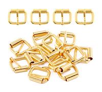 Swpeet Lot de 60 boucles à rouleau en métal doré résistant de 20 mm pour ceintures, sacs, anneaux, accessoires de bricolage, porte-clés, ceintures et laisse de chien (or, 1,9 cm)