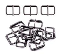 Swpeet Lot de 60 boucles métalliques robustes multi-usages pour ceintures, accessoires de sac à main, anneaux métalliques pour la couture à la main et accessoires DIY, Gun-black, 32 mm