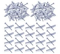Swpeet Lot de 60 boulons à bascule de 1/8" et écrous papillon pour accrocher des objets lourds sur une cloison sèche