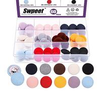 Swpeet Lot de 60 Boutons Ronds Recouverts de Tissu 25 mm - 10 Couleurs - Parfait pour Robe de Mariée, Blouse en Satin, Robe de Bal et Tenue Formelle