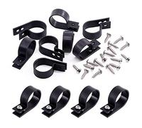 Swpeet Lot de 60 clips en nylon noir de 2,54 cm pour câbles, kit de serre-câbles de type R avec vis en nylon, clips de fixation pour cordon avec 60 vis pour la gestion des fils