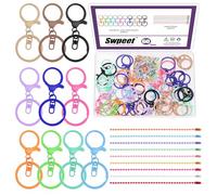 Swpeet Lot de 60 fermoirs mousquetons de couleurs mélangées pour la fabrication de bijoux