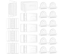 Swpeet Lot de 60 mini charnières en acrylique transparent avec loquet et boucle de verrouillage, loquet de serrure, boucles de serrage, outils de charnière pliables pour tiroir d'armoire