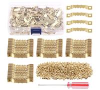 Swpeet Lot de 600 cintres à double trou avec vis et tournevis, pour décoration de la maison, cadre photo créatif (doré)