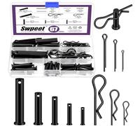 Swpeet Lot de 67 goupilles de chape de 5 tailles avec assortiment de goupilles fendues, goupilles à tête plate à trou unique, broches en R, épingle à cheveux, goupilles fendues, broches de fixation de