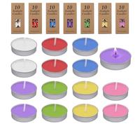 Swpeet Lot de 70 bougies chauffe-plat, 7 couleurs, 3,5 cm, sans scented - Paraffine longue durée - Bougies votives pour mariage, fête, anniversaire, décoration d'intérieur