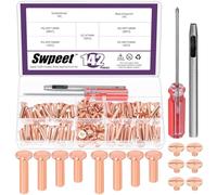 Swpeet Lot de 70 rivets Chicago en or rose de 4 tailles M5 x 15 mm/18 mm/20 mm/25 mm avec kit d'outils d'installation, rivets à vis M5 Chicago pour réparation du cuir