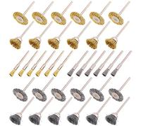 Swpeet Lot de 72 brosses métalliques avec tige de 3 mm pour accessoires Dremel, outils rotatifs, outils de polissage