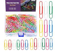 Swpeet Lot de 750 trombones colorés de 2,8 cm, tailles assorties, petits, moyens et grands, en métal revêtu, réutilisables, parfaits pour le bureau, l'école, l'organisation de documents