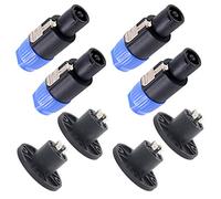 Swpeet Lot de 8 prises de haut-parleur audio à 4 pôles - Verrouillage rotatif - Compatible avec jack Twist Lock - 4 pôles ronds - Parfait pour Neutrik Speakon NL4FC, NL4FX, NLT4X, NL2FC, NA4LJ,