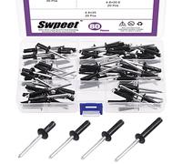 Swpeet Lot de 80 rivets tri-grip en aluminium de 3/16" x 9/16" / 3/4" / 13/16" / 2,5 cm - Rivets de montage à trois volets - Rivets aveugles à trois volets - Rivets tri-Grip parfaits pour