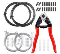Swpeet Lot de 83 coupe-câbles en acier inoxydable et boîtier avec embouts, câbles de frein et de levier de vitesse, joints toriques pour vélo de montagne et de route