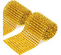 Swpeet Lot de clous à coudre dorés de 1,8 m de long - Cône d'arbre - Rivets à dos plat - Décoration punk rock - Rivets en maille pour vêtements de style punk - Décoration artisanale