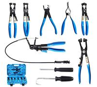 Swpeet Lot de pinces à collier de serrage avec étui et pince spéciale avec câble Bowden (bleu)