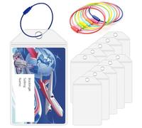 Swpeet Royal Caribbean Lot de 20 étiquettes de bagage transparentes avec boucles en acier pour tous les navires royaux des Caraïbes et croisière