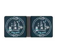 SWQNHTYC Bateau De Voyage Maritime Petit Porte Monnaie Femme Portefeuille Et Porte Carte Homme Bifold Wallet