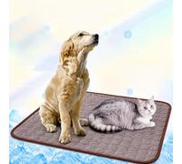 Swsen Tapis Rafraîchissant pour Chien Auto-Refroidissant - Coussin Rafraîchissant Été en Matériau Non Toxique et Doux, Antidérapant et Lavable pour Chiens & Chats, Motif Circulaire, Marron, 30x40cm
