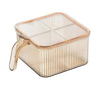 Swtgaah Boîte à épices quatre en un pour la cuisine à la maison - Résistante à l'humidité - Avec quatre compartiments pour différentes épices - Sel, poivre et sucre (jaune transparent)