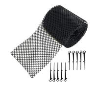 Swtgaah Filet de protection pour gouttière en plastique noir - Filtre de gouttière avec mailles de 7 mm - 2 tailles avec matériel de montage - Protection contre les feuilles pour gouttières (160 x 60