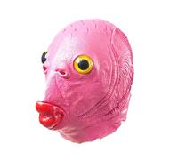 Swtgaah Masque de poisson amusant - Masque de monstre - Masque de tête de poisson vert - Parfait pour Noël et Halloween (rose)