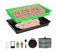 SWTHM Plateau de coupe avec tamis en maille de 150 μm, bac à pollen extra profond avec 2 ciseaux et filet de séchage à 2 couches pour pollen et filtre à herbes