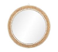 SWTHONY Miroir mural rond à suspendre en rotin de 45,7 cm pour ferme, salon, chambre à coucher, salle de bain