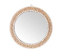 SWTHONY Miroir mural rond bohème à suspendre - 38,1 cm - En rotin - Pour ferme, salon, chambre à coucher, salle de bain